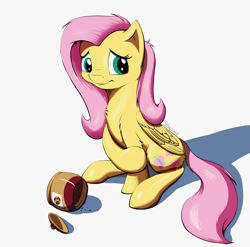 Size: 2052x2026 | Tagged: safe, artist:shaliwolf, fluttershy, pegasus, pony, cookie, cookie jar, cute, food, guilty, shyabetes, simple background, solo