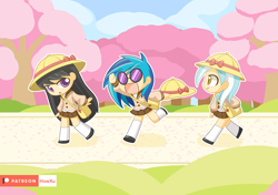 Size: 1420x1000 | Tagged: safe, artist:howxu, dj pon-3, lyra heartstrings, octavia melody, vinyl scratch, human, female, humanized