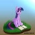 Size: 1255x1255 | Tagged: safe, artist:powercat, derpibooru import, twilight sparkle, twilight sparkle (alicorn), alicorn, pony, book, dirt cube, sitting, solo