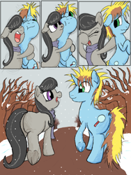 Size: 768x1024 | Tagged: safe, artist:mrleft, octavia melody, oc, oc:justice swift, earth pony, pony, unicorn, comic:swift revival, butt, comic, female, fetish, hug, male, mare, plot, post-vore, smelly, stallion