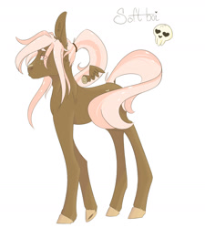 Size: 1511x1681 | Tagged: safe, artist:mint-and-love, oc, oc only, oc:soft boi, donkey, pegasus, pony, big ears, donkey pegasus, floating wings, male, pink hair, simple background, solo, stallion, white background