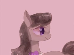 Size: 1075x793 | Tagged: safe, artist:twico, octavia melody, earth pony, pony, bowtie, cute, pink background, profile, simple background, solo, tavibetes