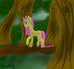 Size: 1600x1500 | Tagged: safe, artist:starfall119, fluttershy, pegasus, pony, unicorn, dirty, simple background, solo