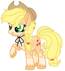 Size: 1024x1119 | Tagged: safe, artist:bezziie, applejack, earth pony, pony, alternate design, simple background, solo, transparent background, watermark