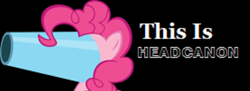 Size: 416x151 | Tagged: safe, pinkie pie, earth pony, pony, black background, headcannon, headcanon, misspelling, simple background, solo