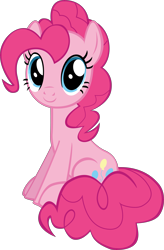 Size: 6729x10268 | Tagged: safe, artist:mrkat7214, pinkie pie, earth pony, pony, absurd resolution, cute, diapinkes, simple background, sitting, solo, transparent background, vector