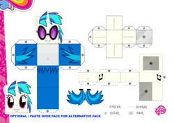 Size: 2048x1447 | Tagged: safe, artist:cloudsdalecompanion, editor:grapefruitface, dj pon-3, vinyl scratch, pony, unicorn, arts and crafts, craft, merchandise, papercraft, solo, toy