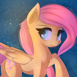 Size: 1354x1354 | Tagged: safe, artist:autumnvoyage, fluttershy, pegasus, pony, female, mare, smiling, solo