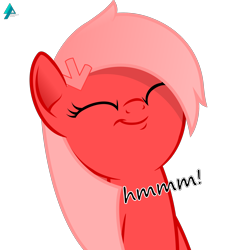 Size: 1778x1778 | Tagged: safe, artist:arifproject, oc, oc only, oc:downvote, earth pony, pony, cute, derpibooru, derpibooru ponified, eyes closed, female, hmm, mare, meta, ponified, simple background, smiling, solo, transparent background, vector