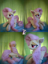 Size: 1024x1366 | Tagged: safe, artist:p0w3rporco, fluttershy, bat pony, pony, bat ponified, flutterbat, irl, lidded eyes, photo, plushie, race swap, smugshy