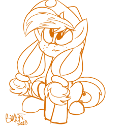 Size: 2000x2000 | Tagged: safe, artist:binkyt11, derpibooru exclusive, part of a set, applejack, earth pony, pony, applejack's hat, cowboy hat, female, freckles, hat, impossibly large mane, mare, monochrome, simple background, solo, stetson, white background