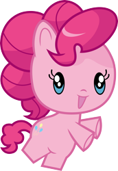 Size: 3000x4360 | Tagged: safe, artist:cloudyglow, pinkie pie, earth pony, pony, chibi, cute, cutie mark crew, diapinkes, simple background, solo, toy, transparent background