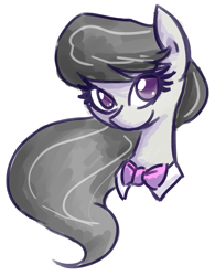 Size: 1275x1632 | Tagged: safe, artist:gintoki23, octavia melody, earth pony, pony, bowtie, bust, cute, female, mare, portrait, simple background, solo, tavibetes, white background