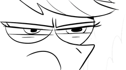 Size: 1267x703 | Tagged: safe, edit, screencap, applejack, earth pony, pony, grannies gone wild, animatic, applejack is not amused, bust, dinkleberg, female, frown, lineart, mare, narrowed eyes, reaction image, solo, storyboard, unamused