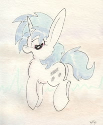 Size: 683x834 | Tagged: safe, artist:slightlyshade, dj pon-3, vinyl scratch, pony, solo, traditional art