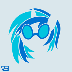 Size: 3000x3000 | Tagged: safe, artist:lukijimomk, dj pon-3, vinyl scratch, pony, unicorn, bust, female, gray background, horn, lineless, mare, minimalist, modern art, portrait, simple background, solo, sunglasses