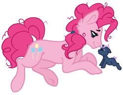 Size: 662x508 | Tagged: safe, artist:gr0ttie, pinkie pie, oc, oc:blue moon, pony, baby, baby pony, magical lesbian spawn, offspring, parent:pinkie pie, parent:princess luna, parents:lunapie, simple background, transparent background