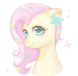 Size: 926x906 | Tagged: safe, artist:tbcw, fluttershy, pegasus, pony, bust, cute, female, mare, shyabetes, solo