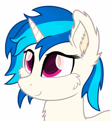 Size: 2680x2967 | Tagged: safe, artist:starstridepony, dj pon-3, vinyl scratch, pony, unicorn, cheek fluff, ear fluff, ms paint, simple background, smiling