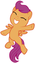 Size: 900x1602 | Tagged: safe, artist:eugene-joe-c, scootaloo, pegasus, pony, eyes closed, female, filly, happy, simple background, smiling, solo, transparent background, vector