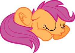 Size: 1024x717 | Tagged: safe, artist:daringdashie, scootaloo, pegasus, pony, female, filly, prone, simple background, sleeping, solo, transparent background, vector