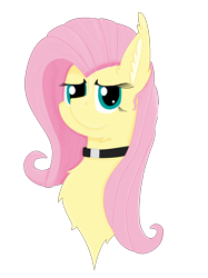 Size: 1936x2592 | Tagged: safe, artist:randomelight, fluttershy, pegasus, pony, bust, chest fluff, choker, chokershy, simple background, transparent background