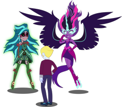 Size: 6000x5250 | Tagged: safe, artist:orin331, derpibooru import, gaea everfree, gloriosa daisy, midnight sparkle, sci-twi, twilight sparkle, oc, oc:delta brony, equestria girls, legend of everfree, absurd resolution, equestria's monster girls, simple background, sleeveless, strapless, transparent background, vector