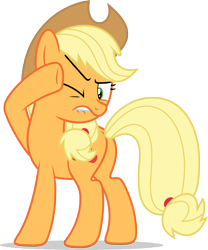 Size: 7000x8419 | Tagged: safe, artist:luckreza8, applejack, earth pony, pony, grannies gone wild, absurd resolution, cowboy hat, female, hat, lip bite, one eye closed, simple background, solo, stetson, transparent background, vector