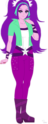 Size: 1384x3561 | Tagged: safe, artist:midnightsparkle1999, aria blaze, equestria girls, rainbow rocks, clothes, female, looking at you, pants, simple background, smiling, solo, white background