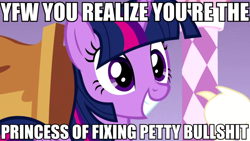 Size: 1024x576 | Tagged: safe, derpibooru import, edit, edited screencap, screencap, twilight sparkle, twilight sparkle (alicorn), alicorn, pony, ppov, image macro, meme, solo, totally legit recap, vulgar