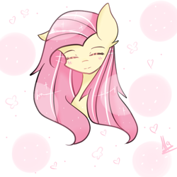 Size: 512x512 | Tagged: safe, artist:mateha_c殿下, fluttershy, pegasus, pony, eyes closed, female, mare, solo