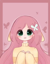 Size: 745x954 | Tagged: safe, artist:蛋白石, fluttershy, human, cute, female, humanized, looking at you, shyabetes, solo