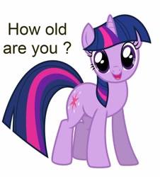 Size: 1024x1133 | Tagged: artist needed, safe, twilight sparkle, pony, unicorn, dialogue, looking at you, question, question mark, simple background, solo, talking to viewer, white background