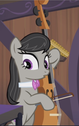 Size: 592x942 | Tagged: safe, screencap, octavia melody, earth pony, pony, slice of life (episode), bipedal, cello, cropped, listening, musical instrument, playing instrument, solo