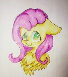 Size: 2942x3312 | Tagged: safe, artist:llllllllleft, fluttershy, pegasus, pony, female, mare, solo, traditional art