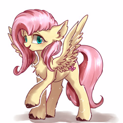 Size: 2500x2500 | Tagged: safe, artist:llllllllleft, fluttershy, pegasus, pony, cute, female, mare, shyabetes, solo