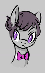 Size: 641x1028 | Tagged: artist needed, safe, octavia melody, earth pony, pony, /mlp/, alternate hairstyle, bowtie, bust, drawthread, female, mare, simple background, solo