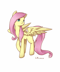 Size: 1000x1200 | Tagged: safe, artist:yunguanwuli, artist:云观雾里, fluttershy, pegasus, pony, colored pupils, cute, eye clipping through hair, female, mare, shyabetes, simple background, solo, spread wings, white background, wings