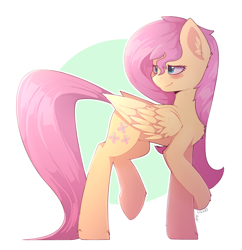 Size: 2000x2070 | Tagged: safe, artist:dino_horse, artist:renderpoint, fluttershy, pegasus, pony, blushing, crossed hooves, cute, female, looking back, mare, shy, shyabetes, solo