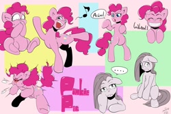 Size: 1500x1000 | Tagged: safe, artist:sozglitch, pinkie pie, earth pony, pony, yakity-sax, female, music notes, pinkamena diane pie, sneezing