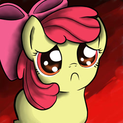 Size: 1200x1200 | Tagged: safe, artist:ohthatandy, apple bloom, :c, cute, daaaaaaaaaaaw, frown, sad, sadorable, solo