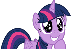 Size: 5000x3442 | Tagged: safe, artist:dashiesparkle, derpibooru import, twilight sparkle, twilight sparkle (alicorn), alicorn, pony, top bolt, female, folded wings, mare, simple background, solo, starry eyes, transparent background, vector, wingding eyes