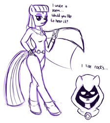 Size: 4500x5000 | Tagged: safe, artist:wickedsilly, maud pie, anthro, maud pie (episode), absurd resolution, crossover, raven (teen titans), teen titans