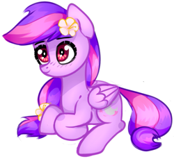 Size: 813x745 | Tagged: safe, artist:starrcoma, oc, oc only, oc:moonlight blossom, pegasus, pony, female, mare, prone, simple background, solo, white background