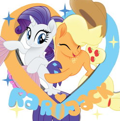 Size: 891x897 | Tagged: safe, artist:famymotta, applejack, rarity, seapony (g4), my little pony: the movie, cowboy hat, cute, duo, eyes closed, female, freckles, hat, jackabetes, lesbian, mare, one small thing, raribetes, rarijack, seaponified, seapony applejack, seapony rarity, shipping, simple background, species swap, stetson, transparent background