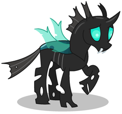 Size: 1350x1260 | Tagged: safe, artist:watermelon changeling, derpibooru exclusive, thorax, changeling, ms paint, raised hoof, simple background, solo, white background