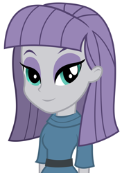 Size: 3400x4820 | Tagged: safe, artist:remcmaximus, edit, maud pie, equestria girls, absurd resolution, clothes, female, inverted mouth, lidded eyes, looking at you, makeup, maudabetes, pretty, simple background, smiling, solo, vector, when she smiles, white background