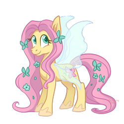 Size: 2000x2000 | Tagged: safe, artist:darkpathwalker9900, fluttershy, pegasus, pony, butterfly wings, female, mare, simple background, smiling, solo, transparent background