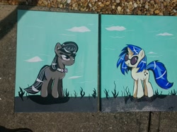 Size: 3371x2528 | Tagged: safe, artist:annuthecatgirl, dj pon-3, octavia melody, vinyl scratch, earth pony, pony, acrylic painting, for sale, painting, traditional art