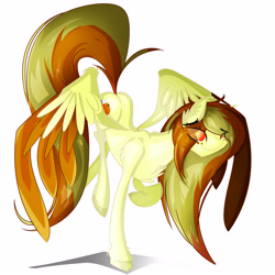 Size: 3000x3000 | Tagged: safe, artist:asimplerarity, oc, oc only, oc:pump, pegasus, pony, female, mare, simple background, solo, spread wings, white background